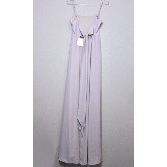 NWT Show Me Your Mumu Lauren Tie Back Chiffon Maxi Dress S Show Me Ring Crisp - Picture 8 of 16
